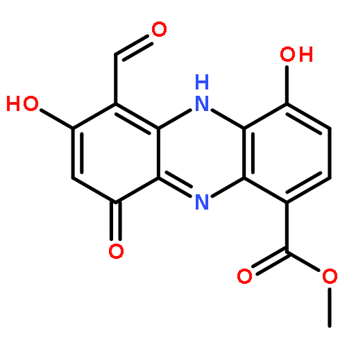 1-Phenazinecarboxylicacid, 6-formyl-4,7,9-trihydroxy-, methyl ester