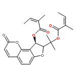 2-Butenoic acid,2-methyl-,(8S,9R)-8,9-dihydro-8-[1-methyl-1-[[(2Z)-2-methyl-1-oxo-2-butenyl]oxy]ethyl]-2-oxo-2H-furo[2,3-h]-1-benzopyran-9-ylester, (2Z)- (9CI)