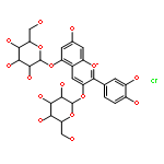 1-Benzopyrylium,2-(3,4-dihydroxyphenyl)-3,5-bis(b-D-glucopyranosyloxy)-7-hydroxy-, chloride (1:1)