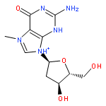 1H-Purinium,2-amino-9-(2-deoxy-b-D-erythro-pentofuranosyl)-6,9-dihydro-7-methyl-6-oxo- (9CI)