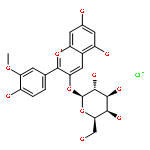 1-Benzopyrylium, 3-(β-D-galactopyranosyloxy)-5,7-dihydroxy-2-(4-hydroxy-3-methoxyphenyl)-, chloride (1:1)