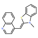 Quinoline, 4-[(3-methyl-2(3H)-benzothiazolylidene)methyl]-