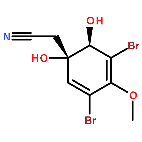 2,4-Cyclohexadiene-1-acetonitrile,3,5-dibromo-1,6-dihydroxy-4-methoxy-, (1S,6R)-