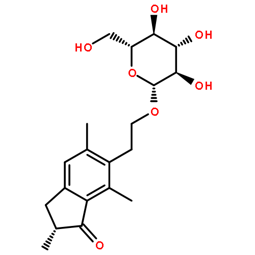 1H-Inden-1-one, 6-[2-(b-D-glucopyranosyloxy)ethyl]-2,3-dihydro-2,5,7-trimethyl-,(2R)-