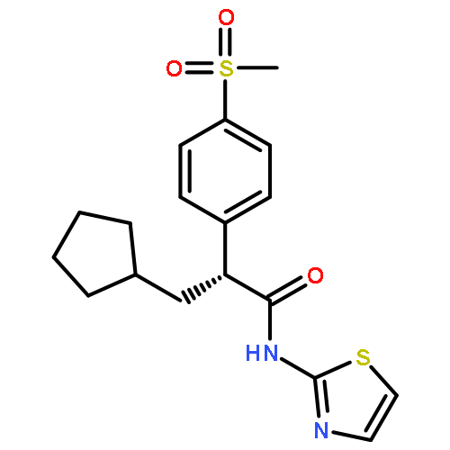 (R)-(-)-3-Cyclopentyl-2-(4-methanesulfonyl-phenyl)-N-thiazol-2-yl-propionam ide