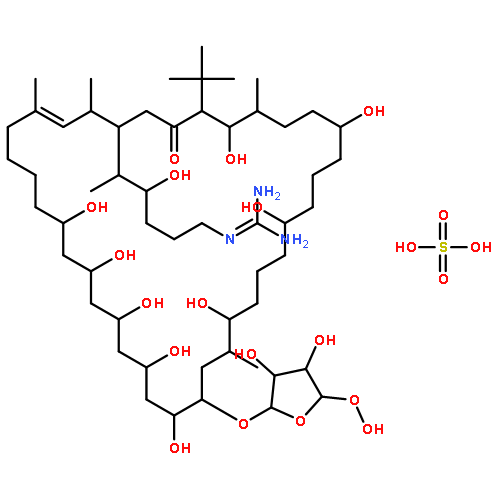 2-[5-[(3E)-34-TERT-BUTYL-18-(5-HYDROPEROXY-3,4-DIHYDROXYOXOLAN-2-YL)OXY-9,11,13,15,17,21,25,29,33-NONAHYDROXY-2,4,20,32-TETRAMETHYL-35-OXOCYCLOHEXATRIACONT-3-EN-1-YL]-4-HYDROXYHEXYL]GUANIDINE;SULFURIC ACID 