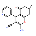 <br>2-amino-7,7-dimethyl-5-oxo-4-(3-pyridinyl)-5,6,7,8-tetrahydro-4H-chromene-3 -carbonitrile