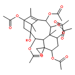 Spiro[6,10-methanobenzocyclodecene-4(6H),2'-oxirane]-1,3,5,6,8,11,12-heptol,1,2,3,4a,5,7,8,11,12,12a-decahydro-9,12a,13,13-tetramethyl-,1,3,5,8,11,12-hexaacetate, (1S,2'R,3S,4aR,5S,6S,8S,11R,12R,12aS)- (9CI)