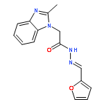 <br>N'-(Furan-2-ylmethylene)-2-(2-methyl-1H-benzo[d]imidazol-1-yl)acetohydrazid e