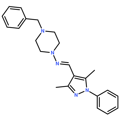 1-Piperazinamine,N-[(3,5-dimethyl-1-phenyl-1H-pyrazol-4-yl)methylene]-4-(phenylmethyl)-