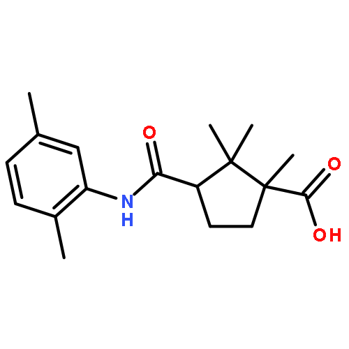 <br>3-(2,5-Dimethyl-phenylcarbamoyl)-1,2,2-trimethyl-cyclopentanecarboxylic aci d