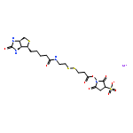 3-Pyrrolidinesulfonic acid,
1-[3-[[2-[[5-[(3aS,4S,6aR)-hexahydro-2-oxo-1H-thieno[3,4-d]imidazol-4
-yl]-1-oxopentyl]amino]ethyl]dithio]-1-oxopropoxy]-2,5-dioxo-,
monosodium salt