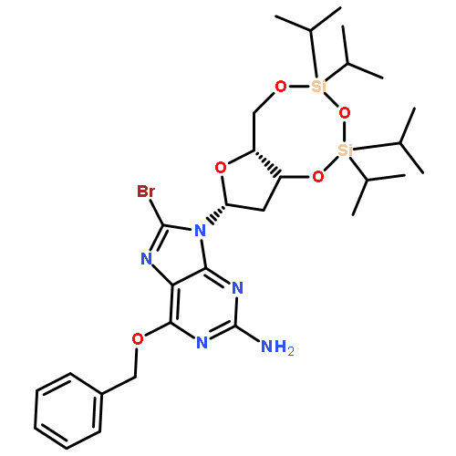 O6-Benzyl-8-bromo-N9-[3’,5’-O-(1,1,3,3-tetrakis(isopropyl)-1,3-disiloxanediyl)--D-2'-deoxyribofuranosyl]guanine