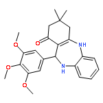 <br>3,3-Dimethyl-11-(3,4,5-trimethoxy-phenyl)-2,3,4,5,10,11-hexahydro-dibenzo[b ,e][1,4]diazepin-1-one