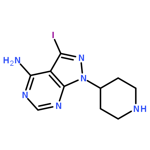 1H-Pyrazolo[3,4-d]pyrimidin-4-amine, 3-iodo-1-(4-piperidinyl)-