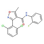 <br>3-(2,6-Dichloro-phenyl)-5-methyl-isoxazole-4-carboxylic acid (2-fluoro-phen yl)-amide