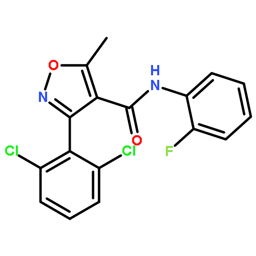 <br>3-(2,6-Dichloro-phenyl)-5-methyl-isoxazole-4-carboxylic acid (2-fluoro-phen yl)-amide