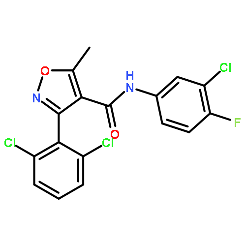 <br>N-(3-chloro-4-fluorophenyl)-3-(2,6-dichlorophenyl)-5-methyl-1,2-oxazole-4-c arboxamide