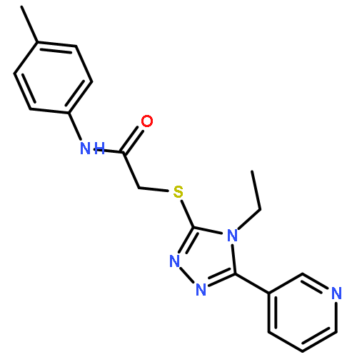 <br>2-((4-Ethyl-5-(pyridin-3-yl)-4H-1,2,4-triazol-3-yl)thio)-N-(p-tolyl)acetami de