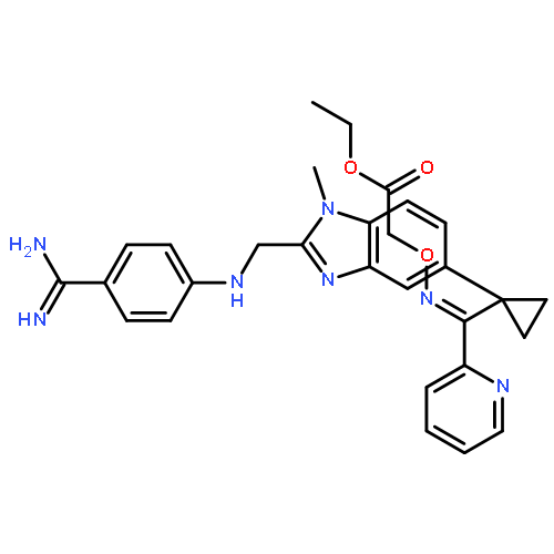 2-[1-[1-[2-(4-Amidinophenylaminomethyl)-1-methyl-1H-benzimidazol-5-yl]cyclopropyl]-1-(2-pyridyl)methylideneaminooxy]acetic acid ethyl ester