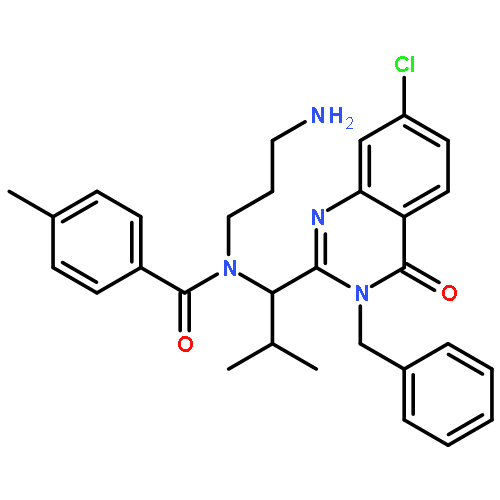 Benzamide,N-(3-aminopropyl)-N-[(1R)-1-[7-chloro-3,4-dihydro-4-oxo-3-(phenylmethyl)-2-quinazolinyl]-2-methylpropyl]-4-methyl-