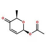 2H-Pyran-3(6H)-one, 6-(acetyloxy)-2-methyl-, (2R-cis)-