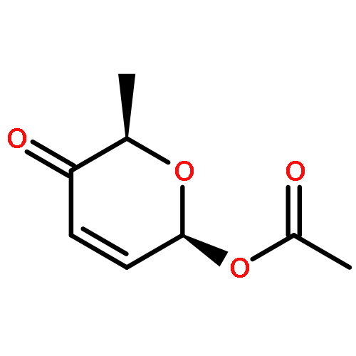 2H-Pyran-3(6H)-one, 6-(acetyloxy)-2-methyl-, (2R-cis)-