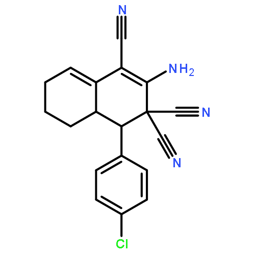 <br>2-Amino-4-(4-chloro-phenyl)-4a,5,6,7-tetrahydro-4H-naphthalene-1,3,3-tricar bonitrile