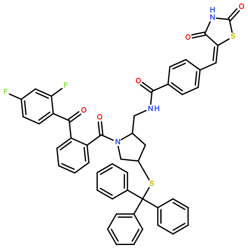 N-[1-[2-(2,4-Difluorobenzoyl)benzoyl]-4(R)-(triphenylmethylsulfanyl)pyrrolidin-2(S)-ylmethyl]-4-(2,4-dioxothiazolidin-5-ylidenemethyl)benzamide