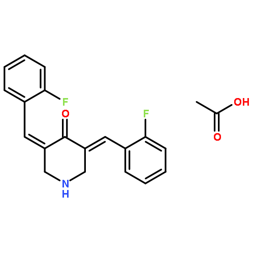 ACETIC ACID;3,5-BIS[(2-FLUOROPHENYL)METHYLIDENE]PIPERIDIN-4-ONE 