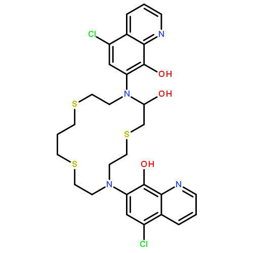 1,7,13-Trithia-4,10-diazacyclohexadecan-9-ol,4,10-bis(5-chloro-8-hydroxy-7-quinolinyl)- (9CI)