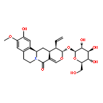 6H,8H-Benzo[a]pyrano[3,4-g]quinolizin-8-one,12-ethenyl-11-(b-D-glucopyranosyloxy)-5,11,12,12a,13,13a-hexahydro-2-hydroxy-3-methoxy-,(11S,12R,12aS,13aR)-