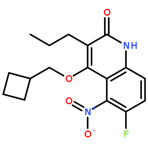 2(1H)-Quinolinone, 4-(cyclobutylmethoxy)-6-fluoro-5-nitro-3-propyl-