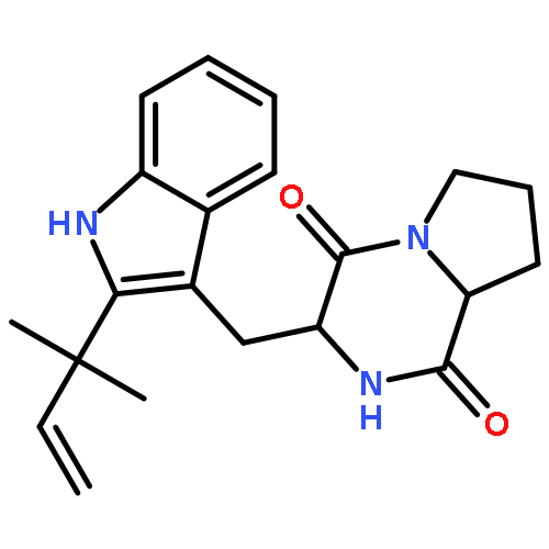 Pyrrolo[1,2-a]pyrazine-1,4-dione,3-[[2-(1,1- dimethyl-2-propenyl)-1H-indol-3-yl]methyl]- hexahydro-,(3S,8aS)-