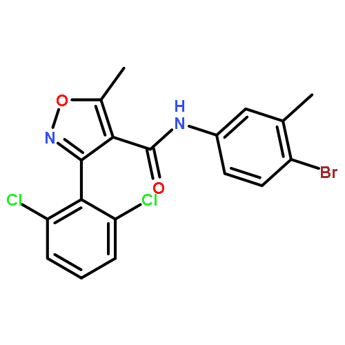 <br>N-(4-bromo-3-methylphenyl)-3-(2,6-dichlorophenyl)-5-methyl-1,2-oxazole-4-ca rboxamide