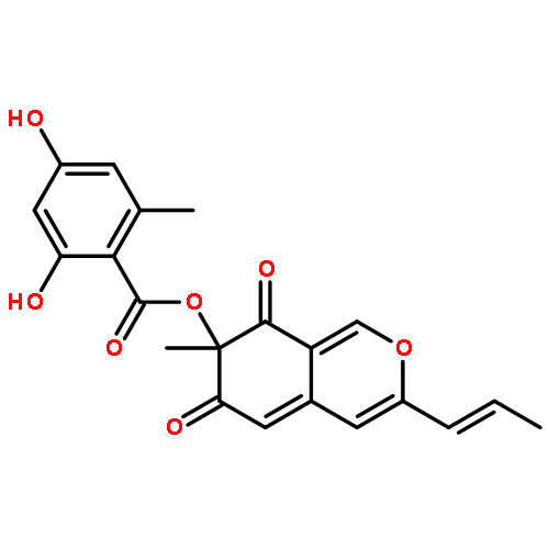 (7R)-7-methyl-6,8-dioxo-3-[(1E)-prop-1-en-1-yl]-7,8-dihydro-6H-isochromen-7-yl 2,4-dihydroxy-6-methylbenzoate