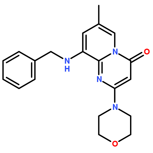 4H-Pyrido[1,2-a]pyrimidin-4-one,7-methyl-2-(4-morpholinyl)-9-[(phenylmethyl)amino]-