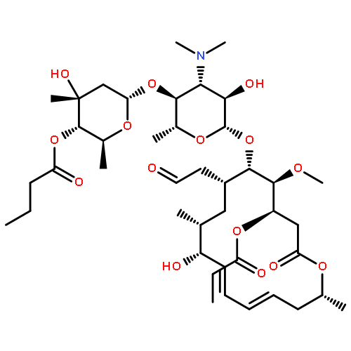 [6-[4-(DIMETHYLAMINO)-5-HYDROXY-6-[[(11E,13E)-10-HYDROXY-5-METHOXY-9,16-DIMETHYL-2-OXO-7-(2-OXOETHYL)-4-PROPANOYLOXY-1-OXACYCLOHEXADECA-11,13-DIEN-6-YL]OXY]-2-METHYLOXAN-3-YL]OXY-4-HYDROXY-2,4-DIMETHYLOXAN-3-YL] BUTANOATE 