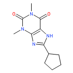 1H-Purine-2,6-dione,8-cyclopentyl-3,9-dihydro-1,3-dimethyl-