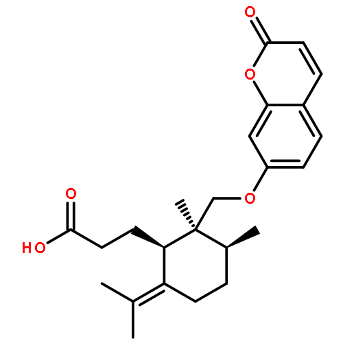 Cyclohexanepropanoicacid,2,3-dimethyl-6-(1-methylethylidene)-2-[[(2-oxo-2H-1-benzopyran-7-yl)oxy]methyl]-,(1S,2S,3S)-