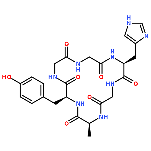 Cyclo(L-alanyl-L-tyrosylglycylglycyl-L-histidylglycyl)