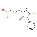 2-[(5-OXO-1-PHENYL-2-SULFANYLIDENEIMIDAZOLIDIN-4-YL)METHYLSULFANYL]ACETIC ACID 