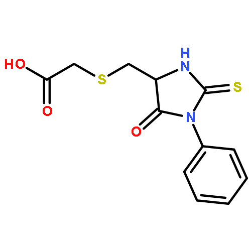 2-[(5-OXO-1-PHENYL-2-SULFANYLIDENEIMIDAZOLIDIN-4-YL)METHYLSULFANYL]ACETIC ACID 