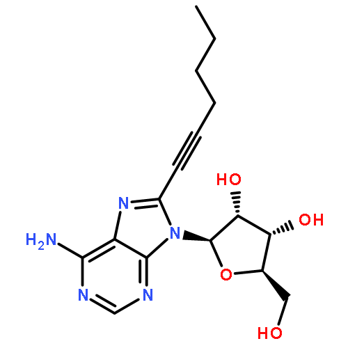 Adenosine, 8-(1-hexynyl)-