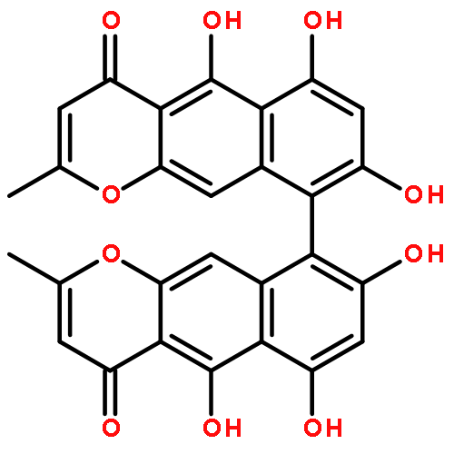 5,5',6,6',8,8'-hexahydroxy-2,2'-dimethyl-4H,4'H-9,9'-bibenzo[g]chromene-4,4'-dione