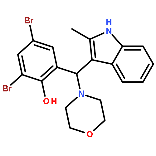 Phenol, 2,4-dibromo-6-[(2-methyl-1H-indol-3-yl)-4-morpholinylmethyl]-