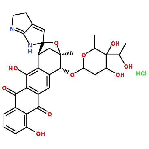 Spiro[1,4-methanoanthra[2,3-d]oxepin-2(1H),2'(1'H)-pyrrolo[2,3-b]pyrrole]-7,12-dione,5-[[2,6-dideoxy-4-C-(1-hydroxyethyl)-a-L-xylo-hexopyranosyl]oxy]-4,4',5,5'-tetrahydro-8,13-dihydroxy-4-methyl-,(1S,2R,4R,5R)-