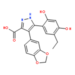 4-(1,3-BENZODIOXOL-5-YL)-5-(3-ETHYL-4-HYDROXY-6-OXOCYCLOHEXA-2,4-DIEN-1-YLIDENE)-1,2-DIHYDROPYRAZOLE-3-CARBOXYLIC ACID 