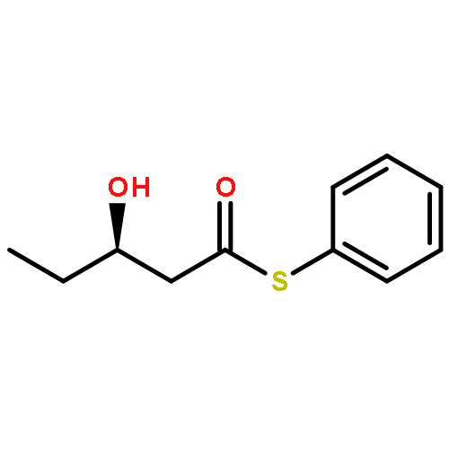 Pentanethioic acid, 3-hydroxy-, S-phenyl ester, (3R)-