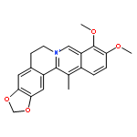 Benzo[g]-1,3-benzodioxolo[5,6-a]quinolizinium,5,6-dihydro-9,10-dimethoxy-13-methyl- (9CI)